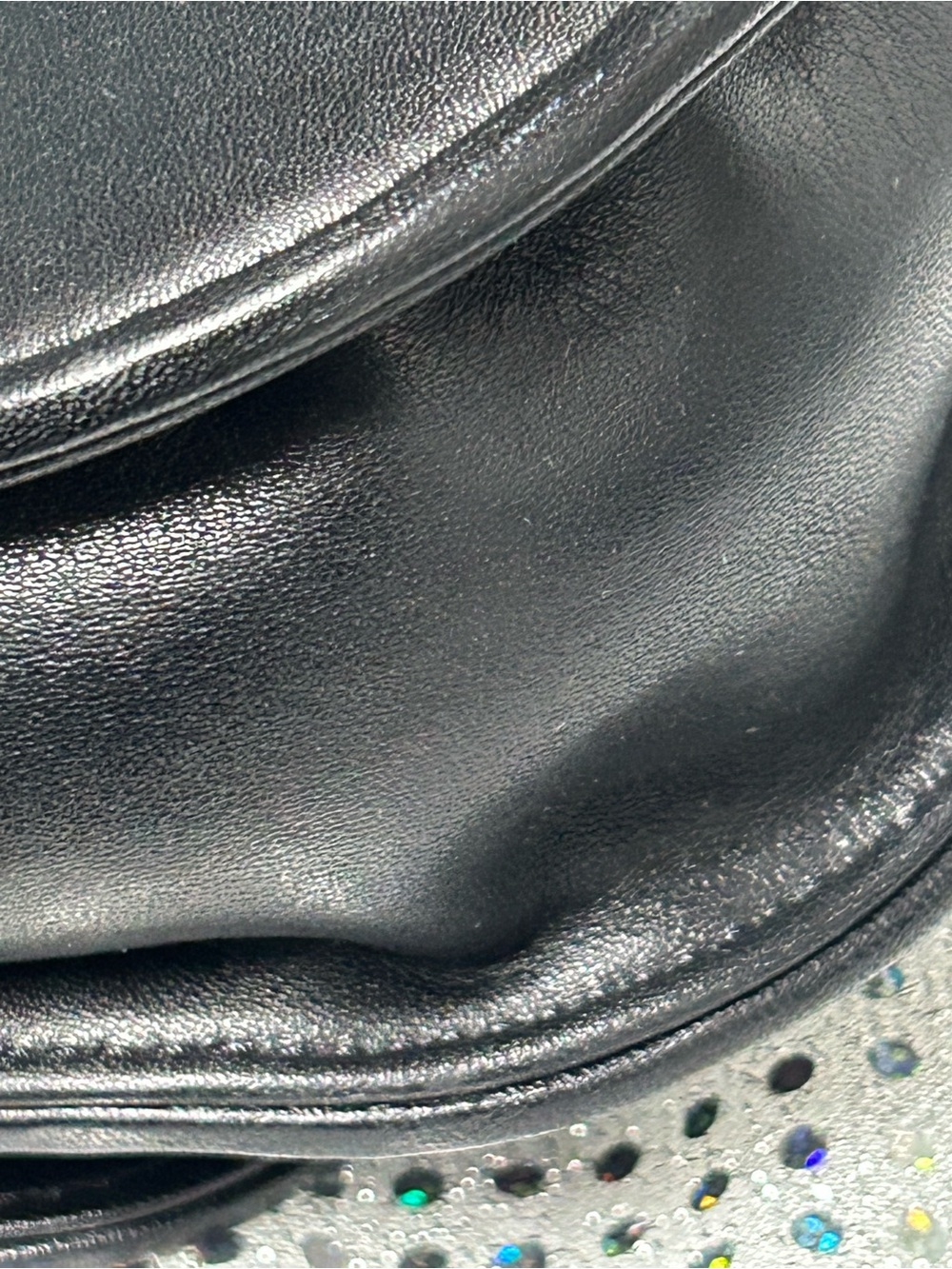 Brighton Dark Brown Faux-Croc Saddle Bag w/Black Trim Approx. 8 x 6 x 3 - Picture 6 of 16